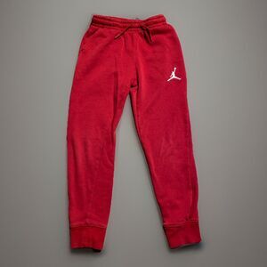 Jordan Jumpman Red Fleece Jogger Sweatpants Youth Boys Size S 8-10 Elastic Waist